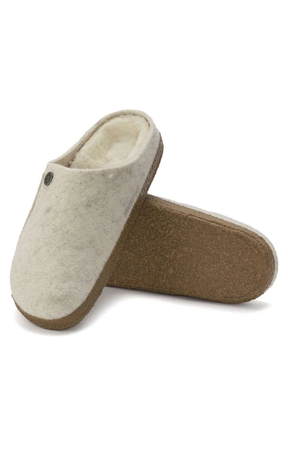 (1023194) Zermatt Shearling Wool Felt Slippers   Ecru