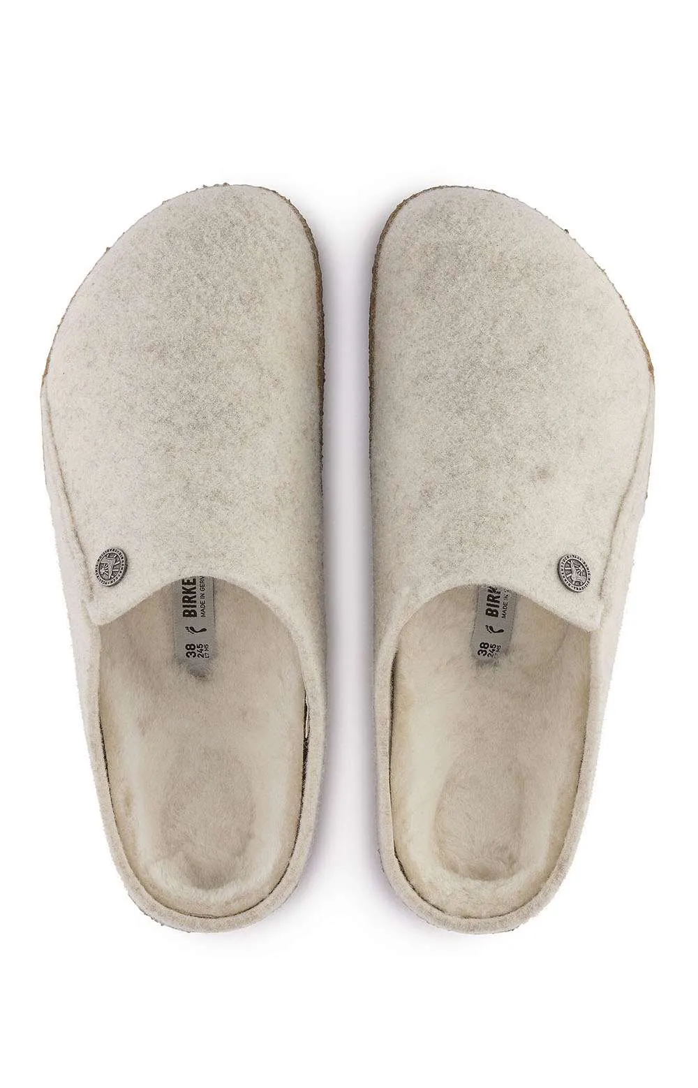 (1023194) Zermatt Shearling Wool Felt Slippers   Ecru