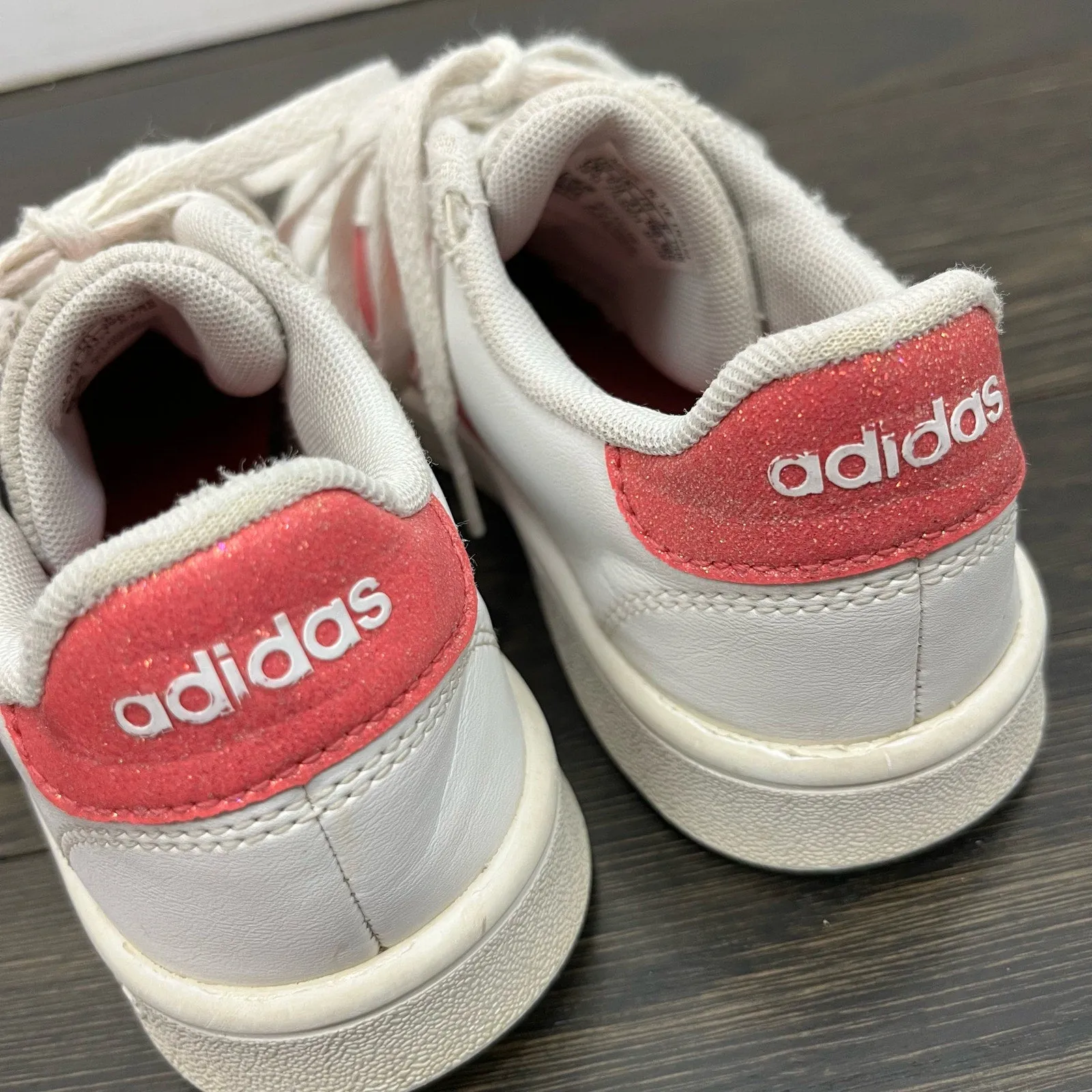Adidas Girls Grand Court Sneakers Pink White 13