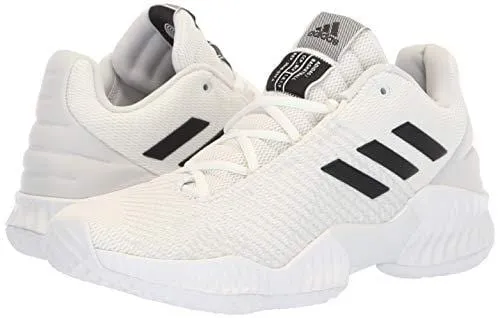 adidas Men's Pro Bounce 2018 Low Basketball Shoe, Black/Crystal White, 8.5 M US