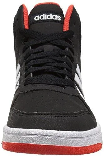 adidas Unisex Hoops 2.0 Basketball Shoe, Black/White/red, 5 M US Big Kid