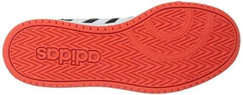 adidas Unisex Hoops 2.0 Basketball Shoe, Black/White/red, 5 M US Big Kid