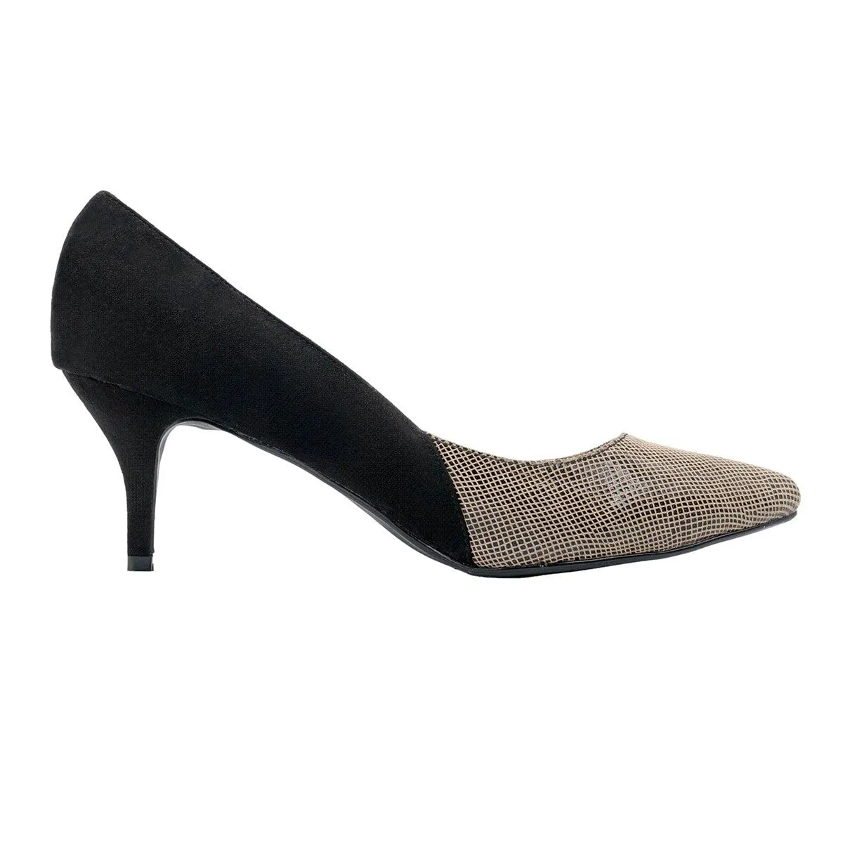 Anne Michelle Snake Print Pump High-Heel Shoes Fabric Brown Colour For Women
