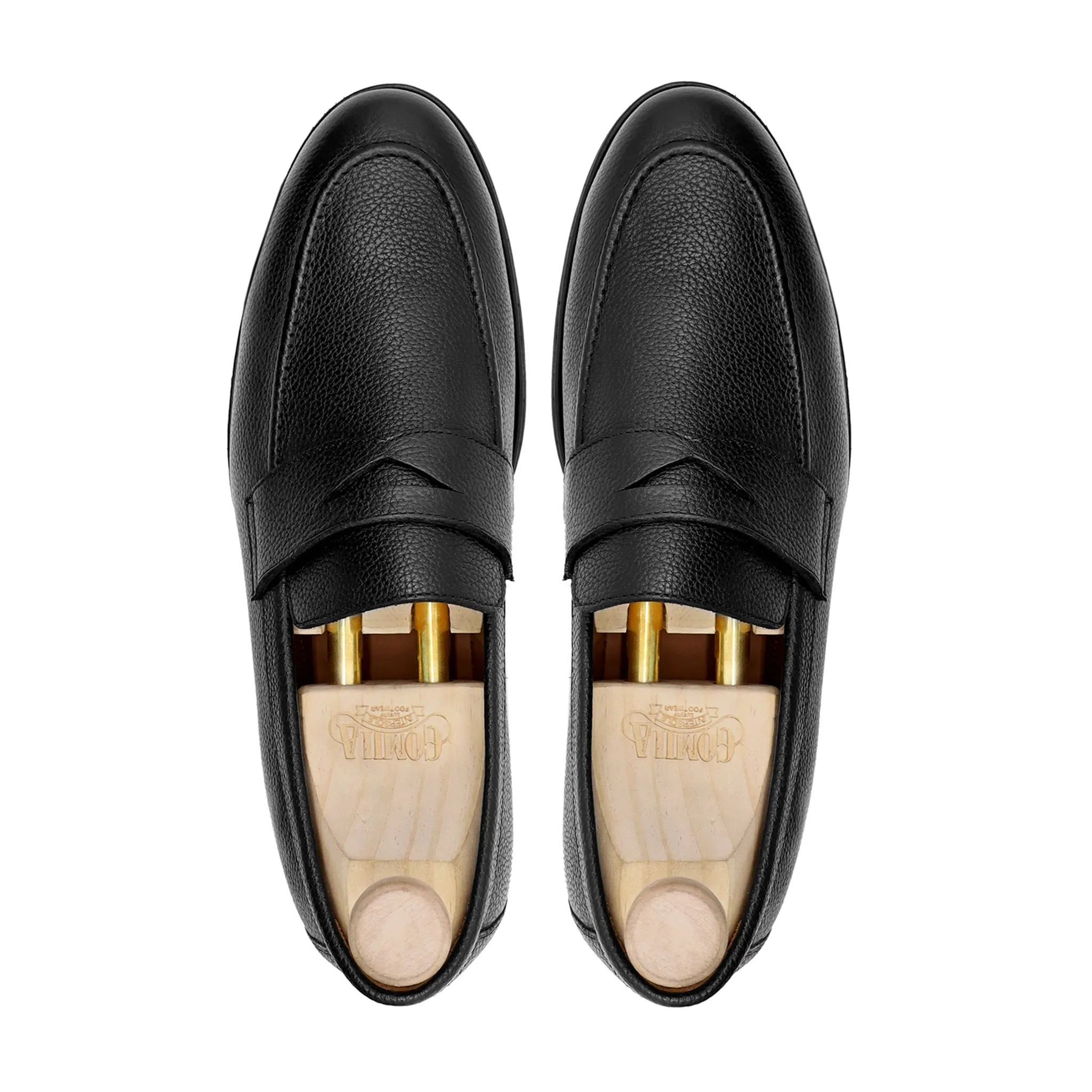 Barq - Men's Black Pebble Grain Leather Loafer