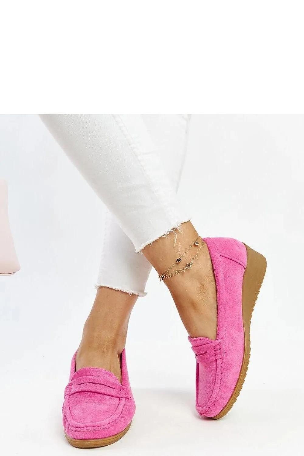 Blue Suede Wedge Loafers