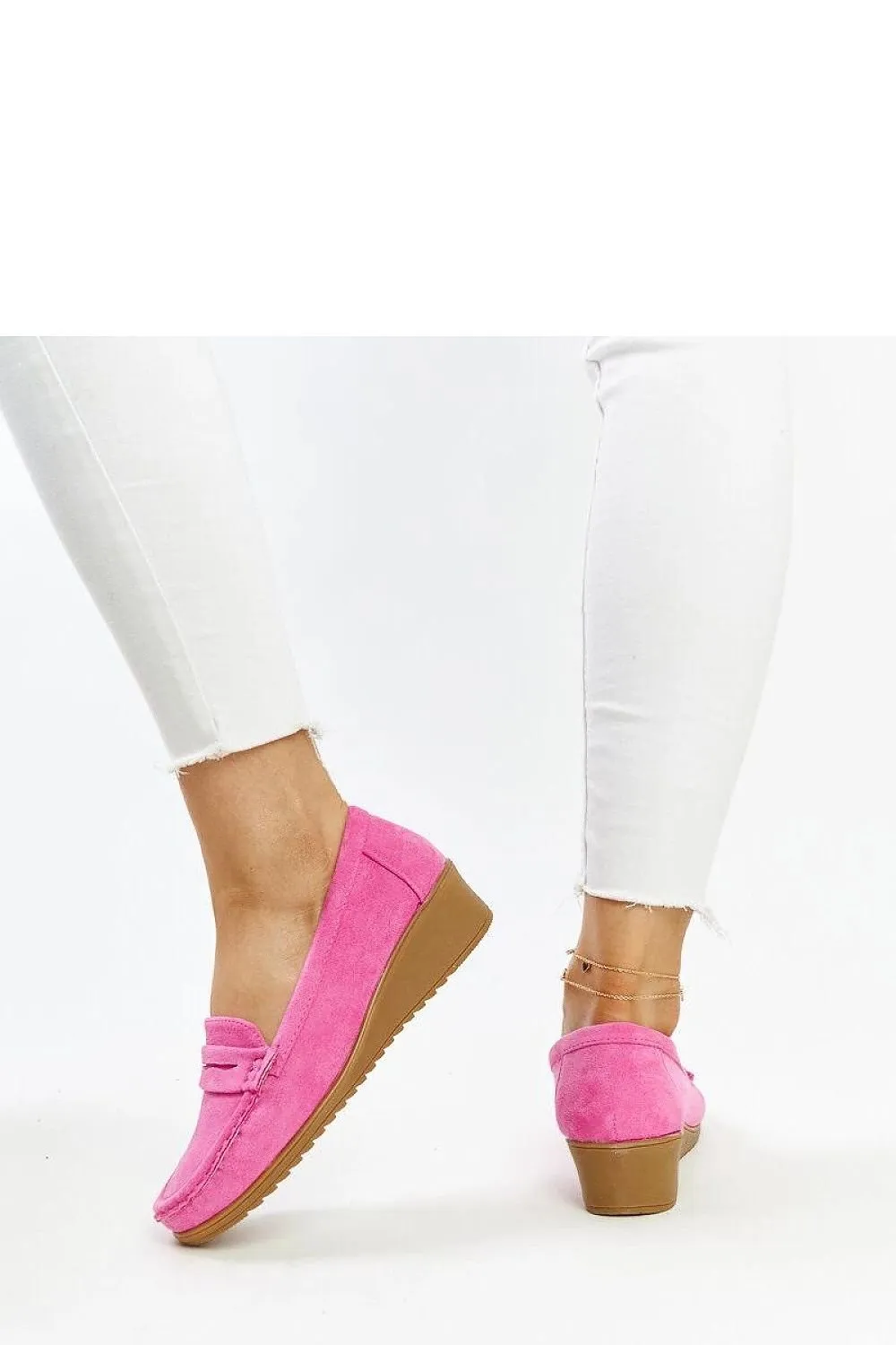 Blue Suede Wedge Loafers