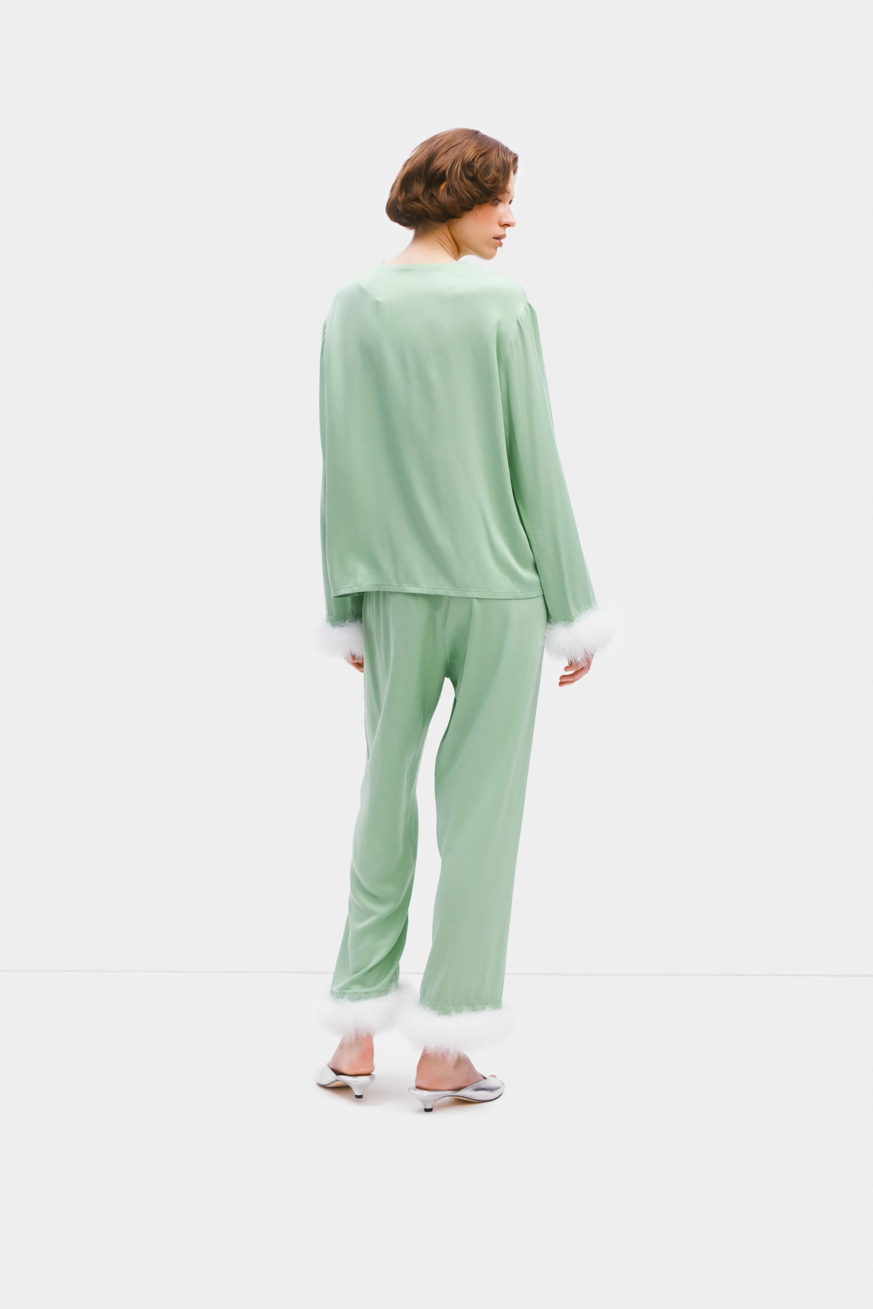Capricorn Pyjama Set with Detachable Feathers in Mint