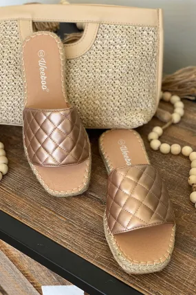 Chanel Sandals: Rose Gold