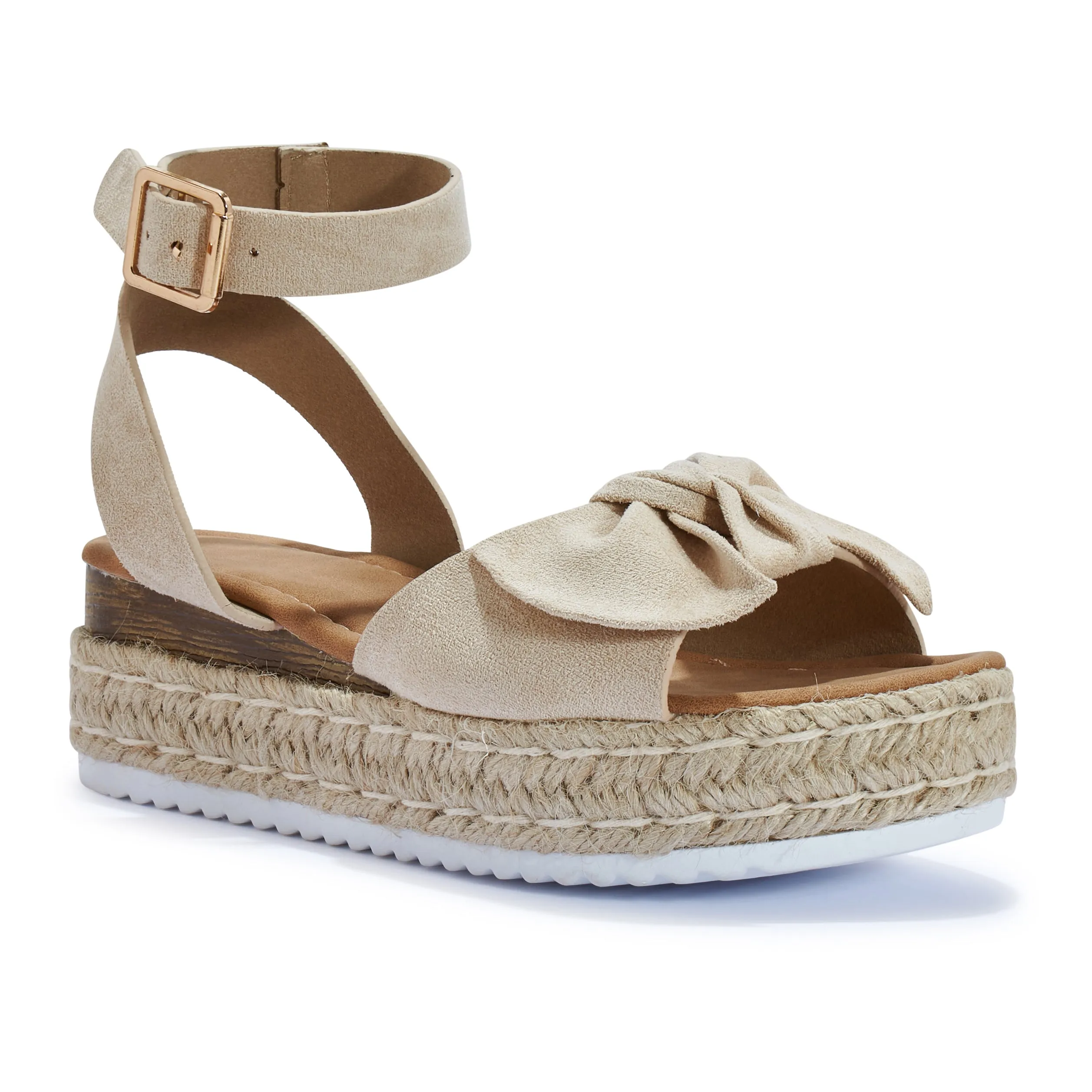CHOPRA22 JUTE WEDGE INSERT BOW DETAIL SANDAL