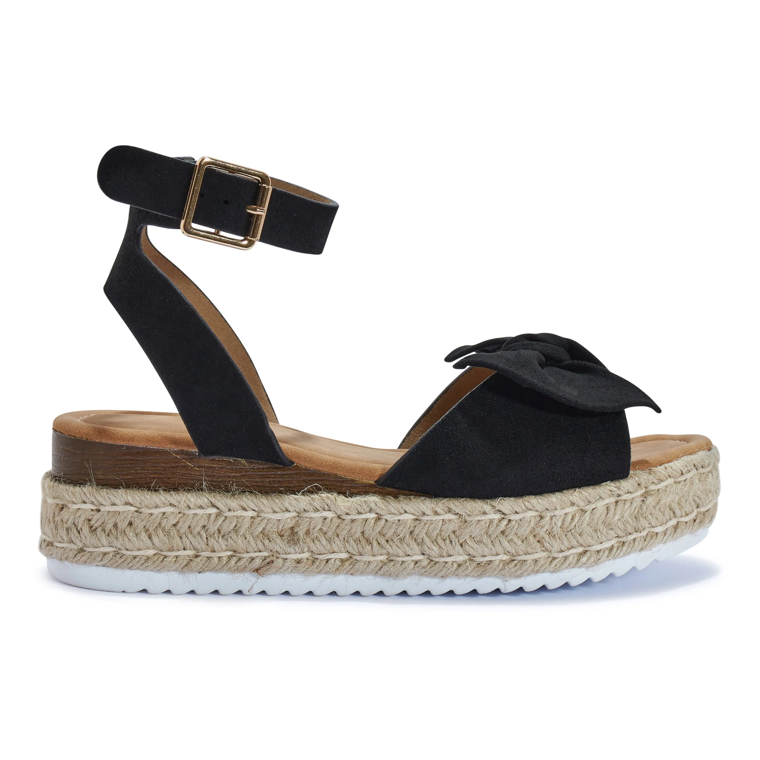 CHOPRA22 JUTE WEDGE INSERT BOW DETAIL SANDAL