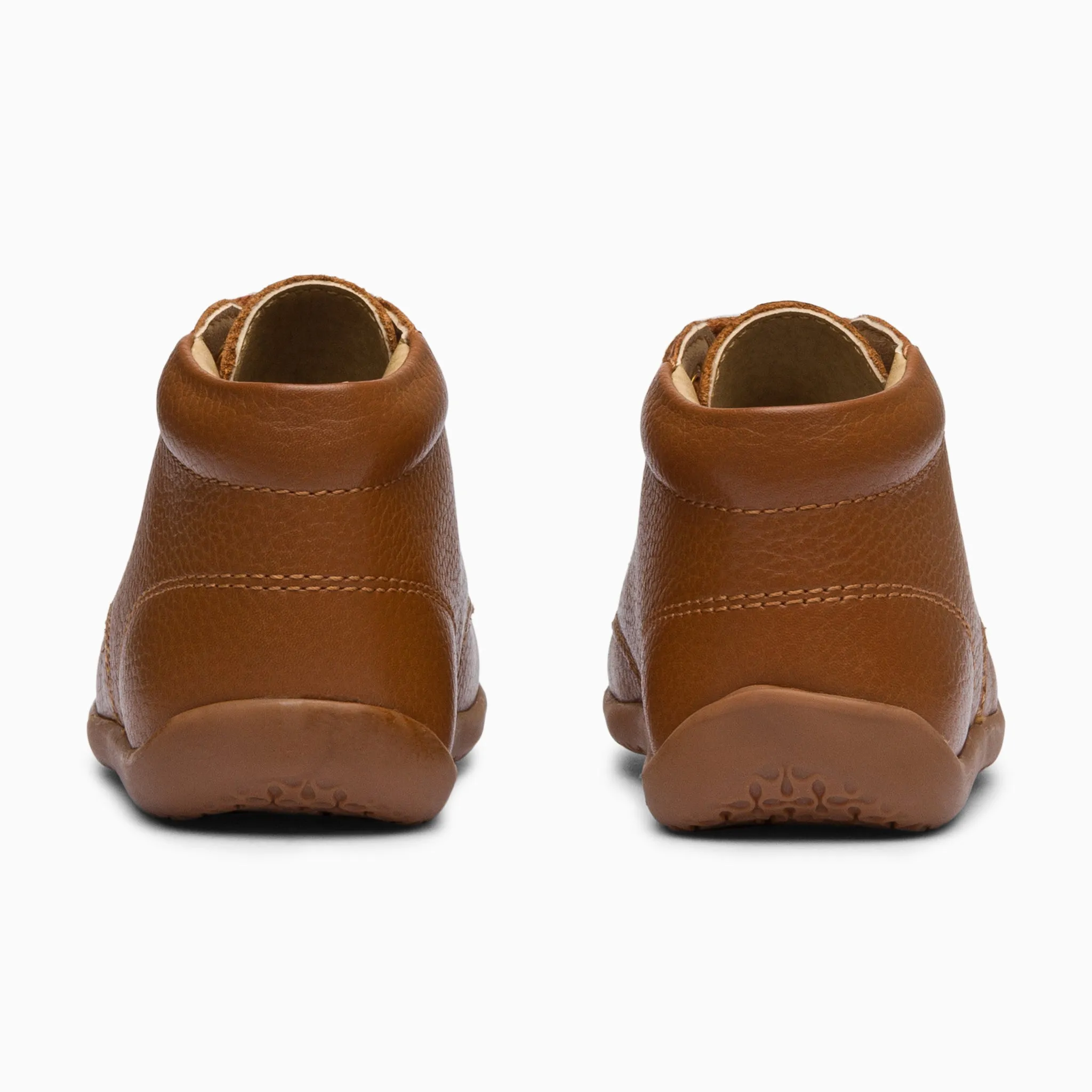 Classic Kids Leather Sneakers - Tan Brown