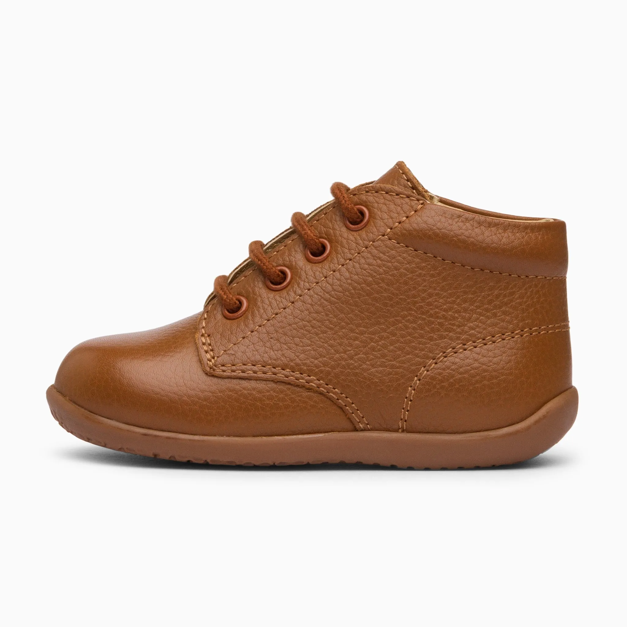 Classic Kids Leather Sneakers - Tan Brown