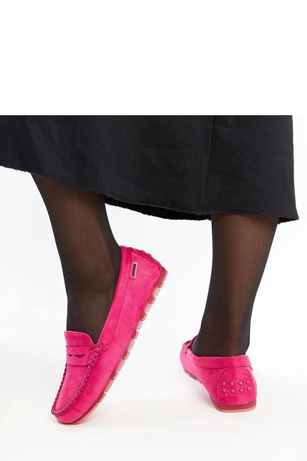 Dark pink suede loafers