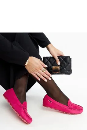 Dark pink suede loafers