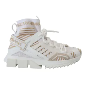 Dolce & Gabbana Elegant White Beige SORRENTO Sneakers