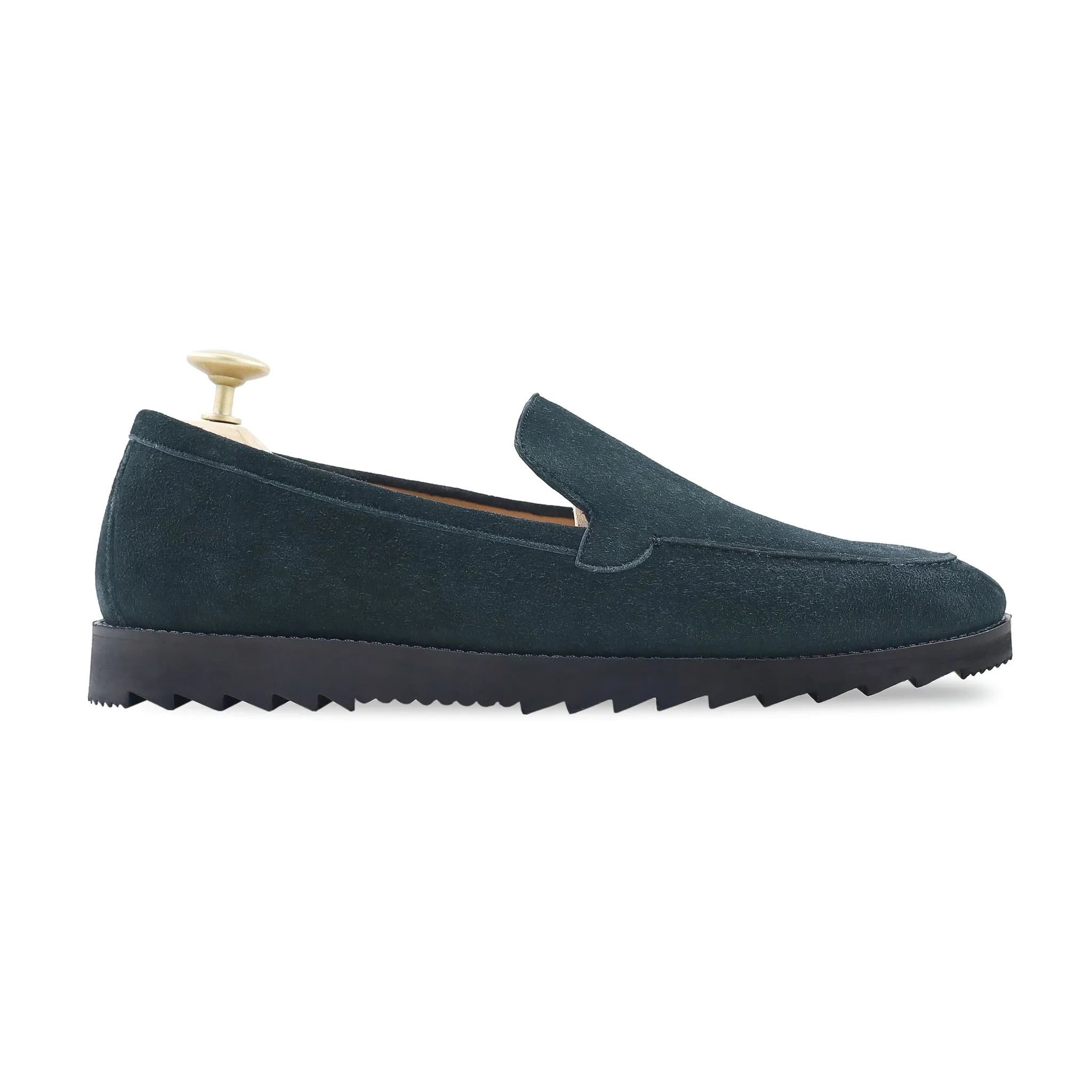 Elbert - Men's Navy Blue Kid Suede Loafer