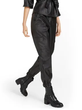 Faux-Leather Utility Jogger Pant