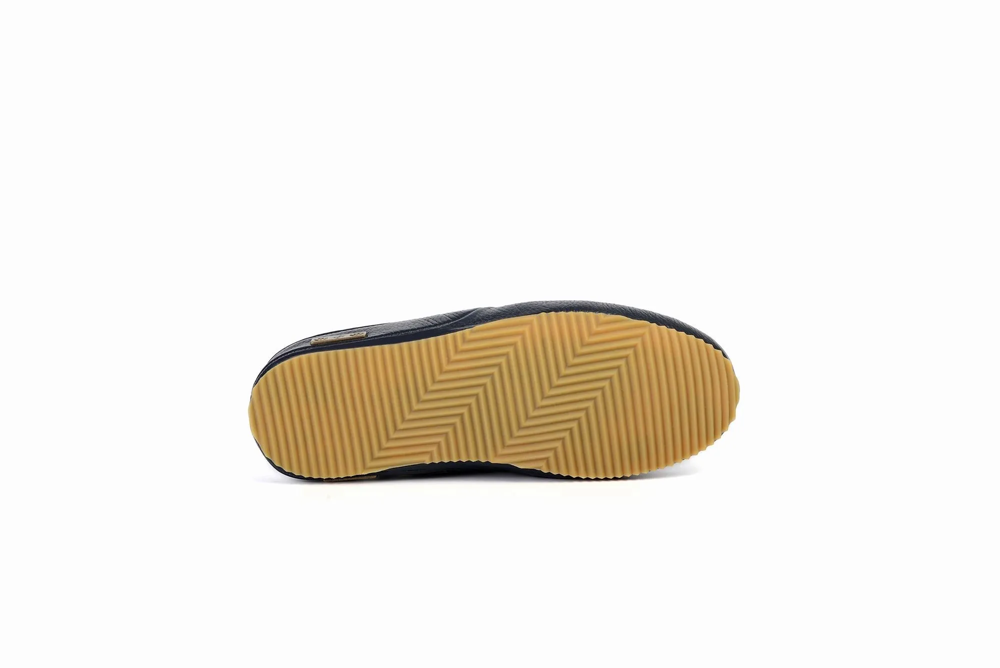 FOOT FEDERATION MARINE MOC-TOE MEN'S LEATHER SLIPPER NAVY BLUE