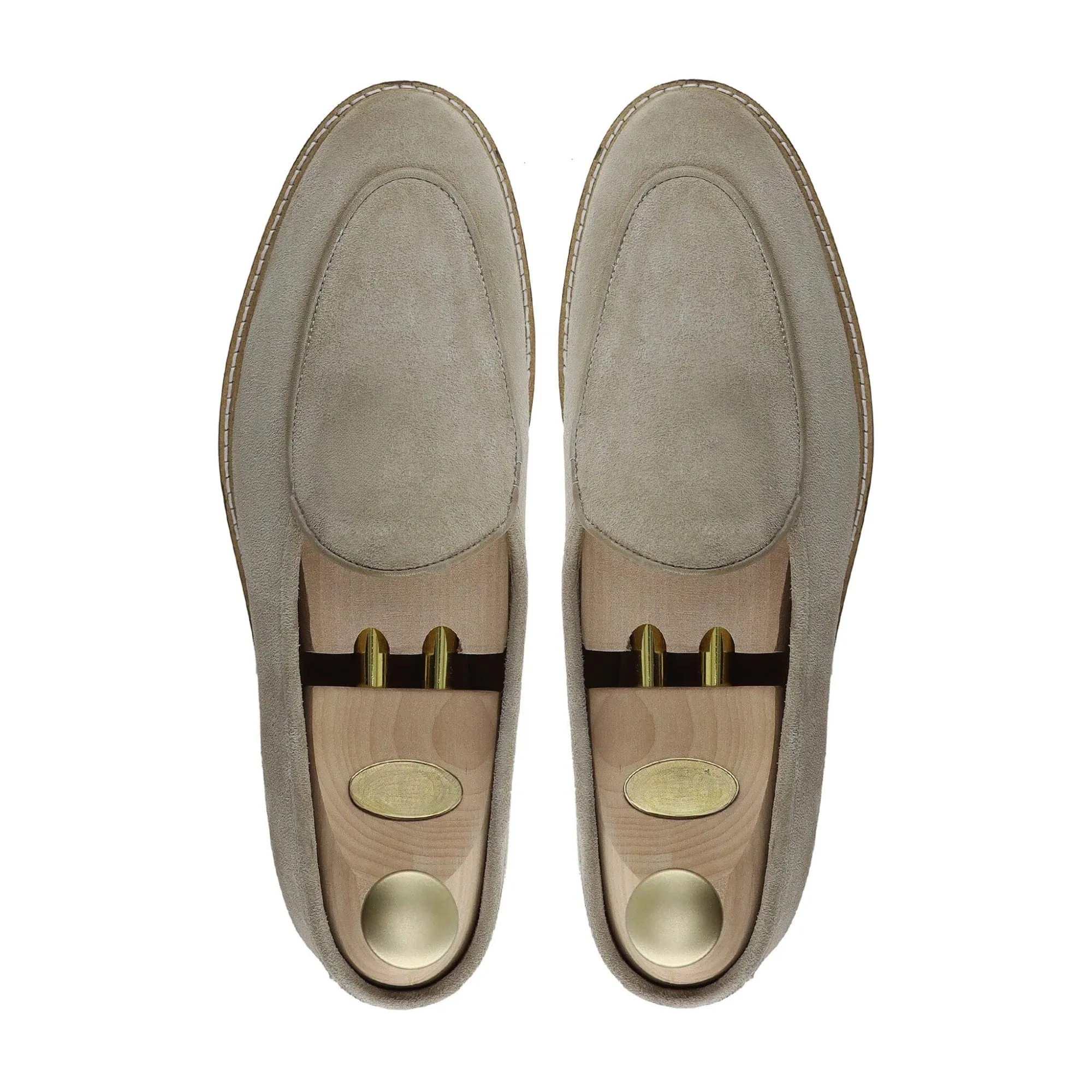 Handmade Custom Gray Suede Leather Mens Loafers
