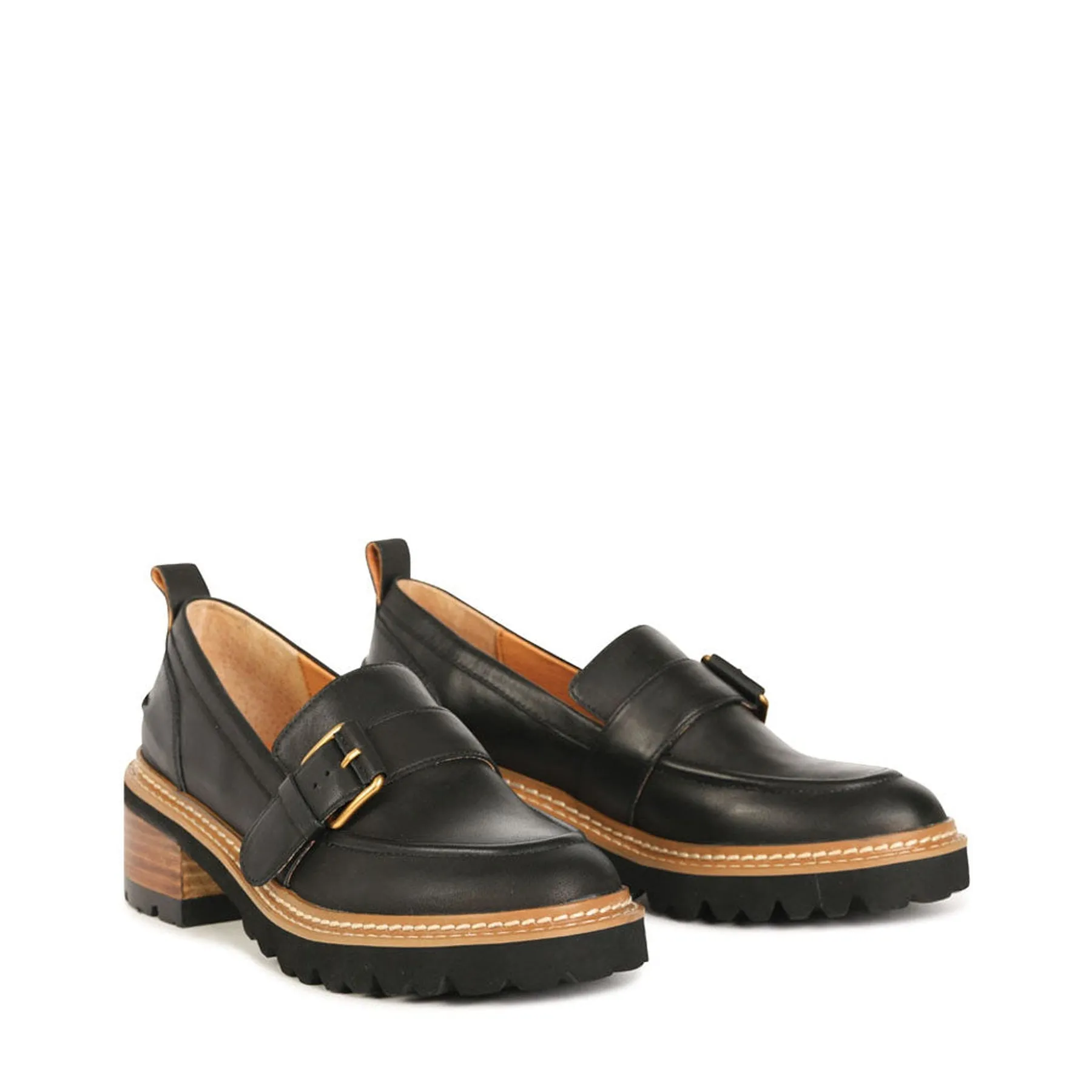 LINN LEATHER HEEL LOAFERS