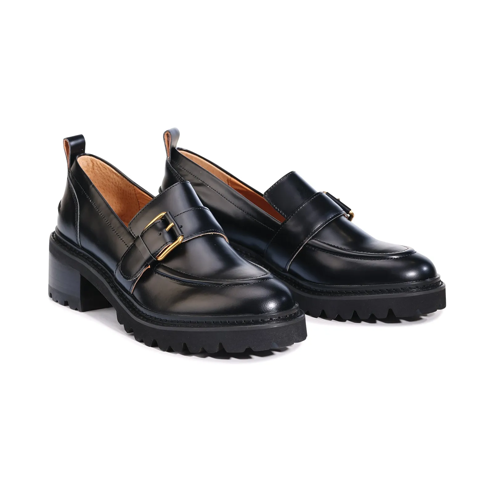 LINN LEATHER HEEL LOAFERS