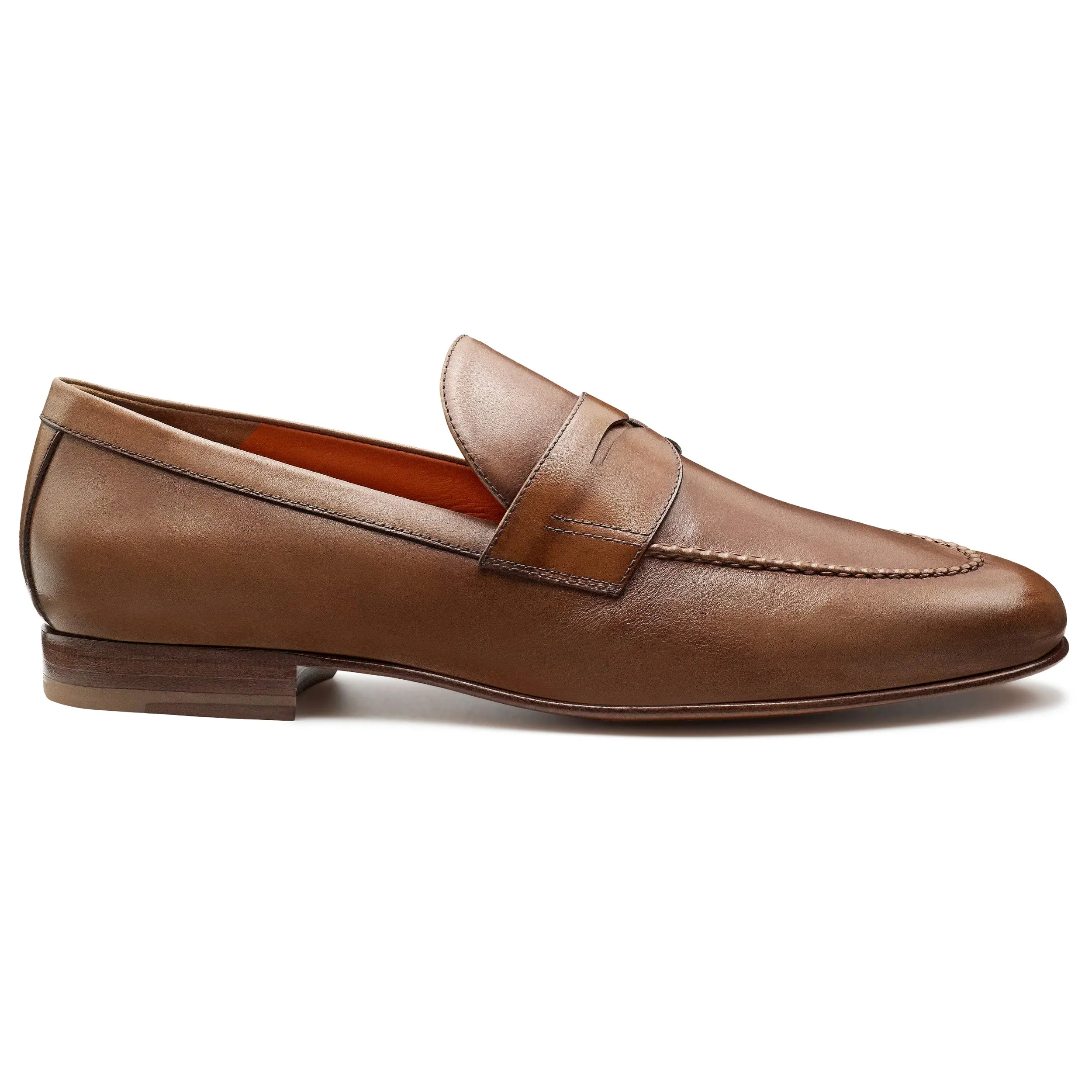Men´s caramel leather penny loafers