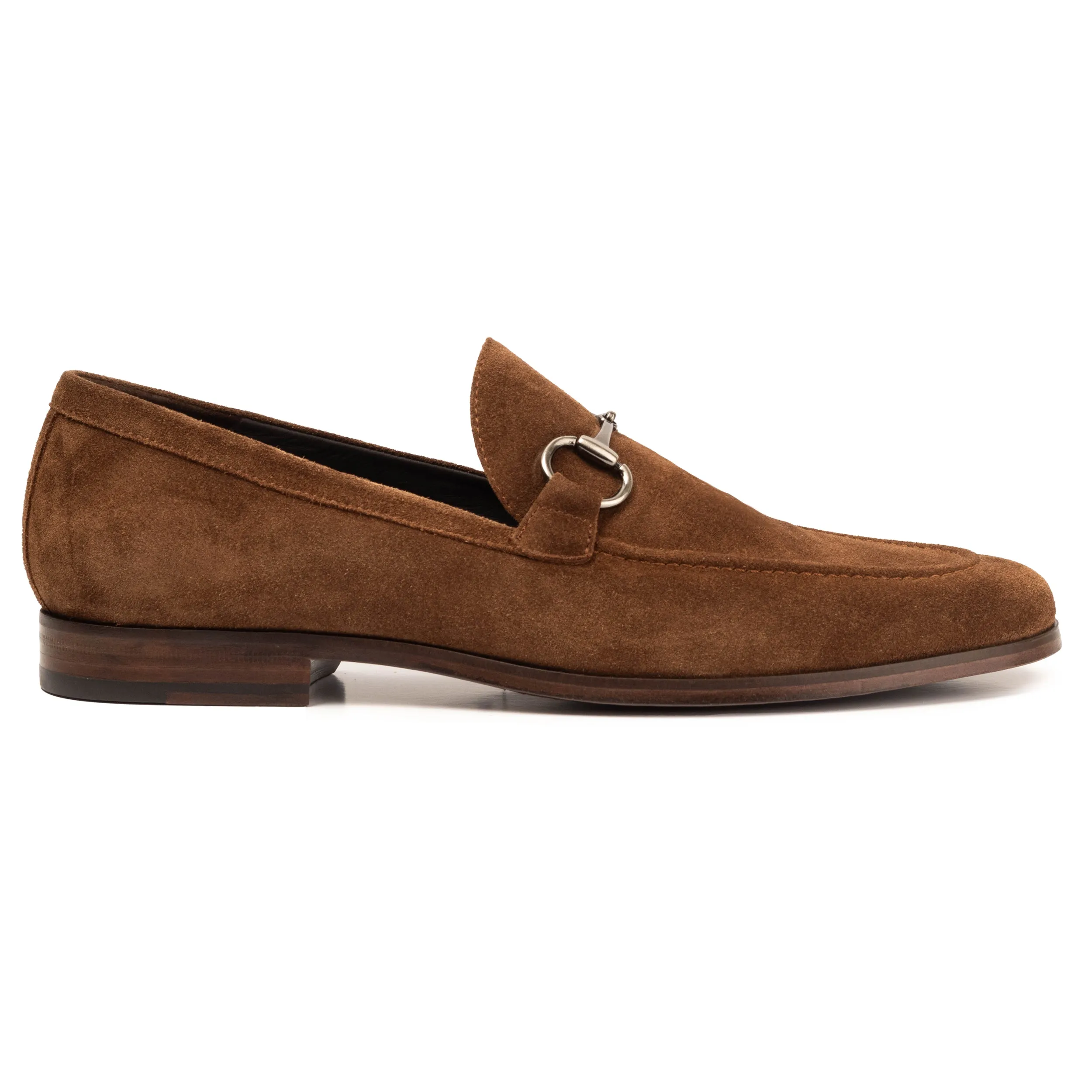 Men's Tan Suede Buckle Slip-On Loafers Shoes