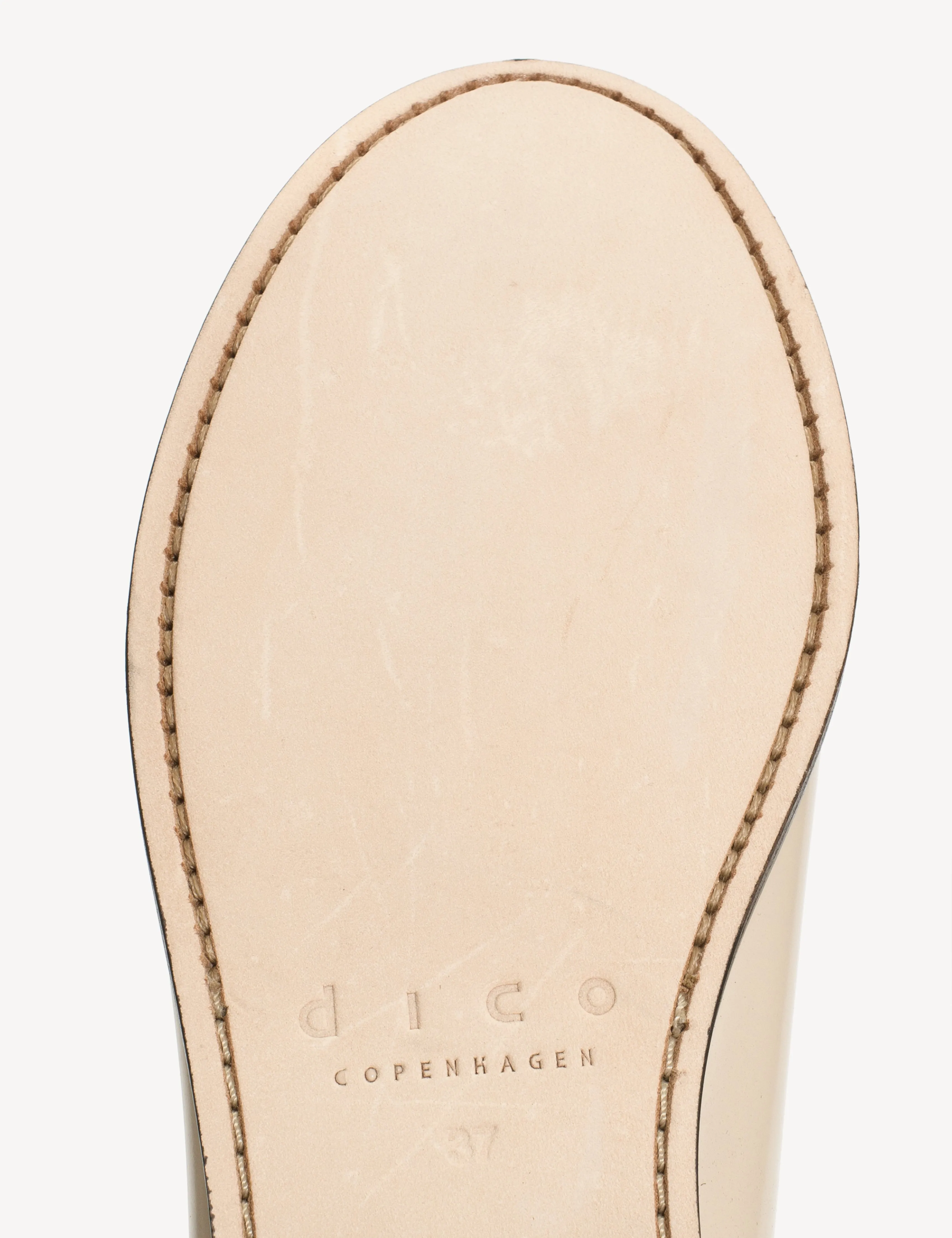 Moccasin Penny Loafer In Bone White Polido Leather