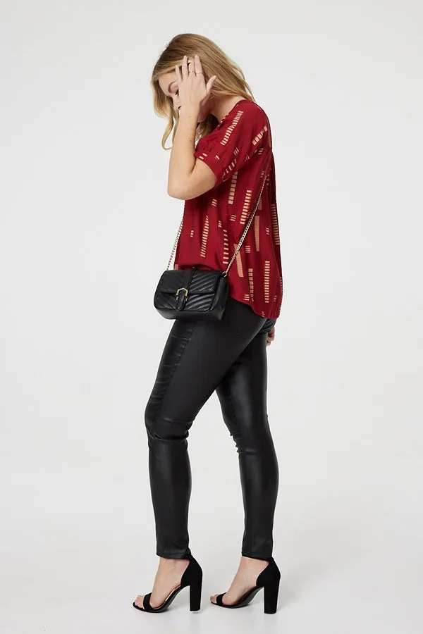 Printed 1/2 Sleeve Blouse