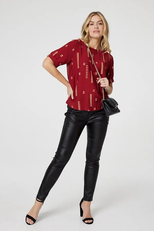 Printed 1/2 Sleeve Blouse