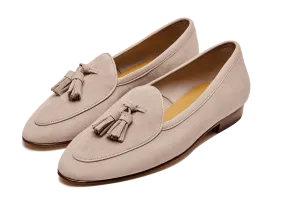 Sagan Classic Tassel Loafers in Albâtre Asteria Suede
