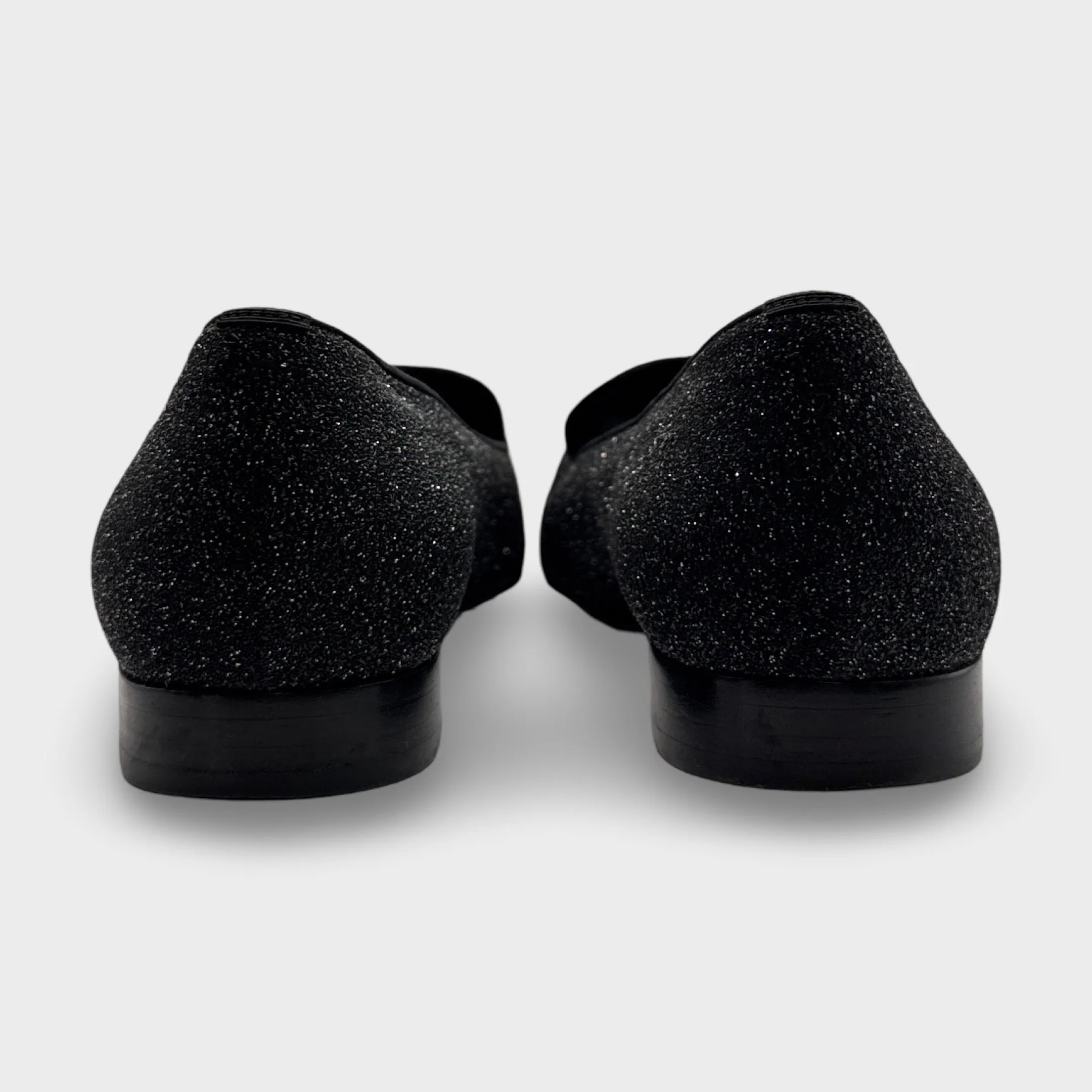 Saint Laurent Women's Black Glitter Loafers