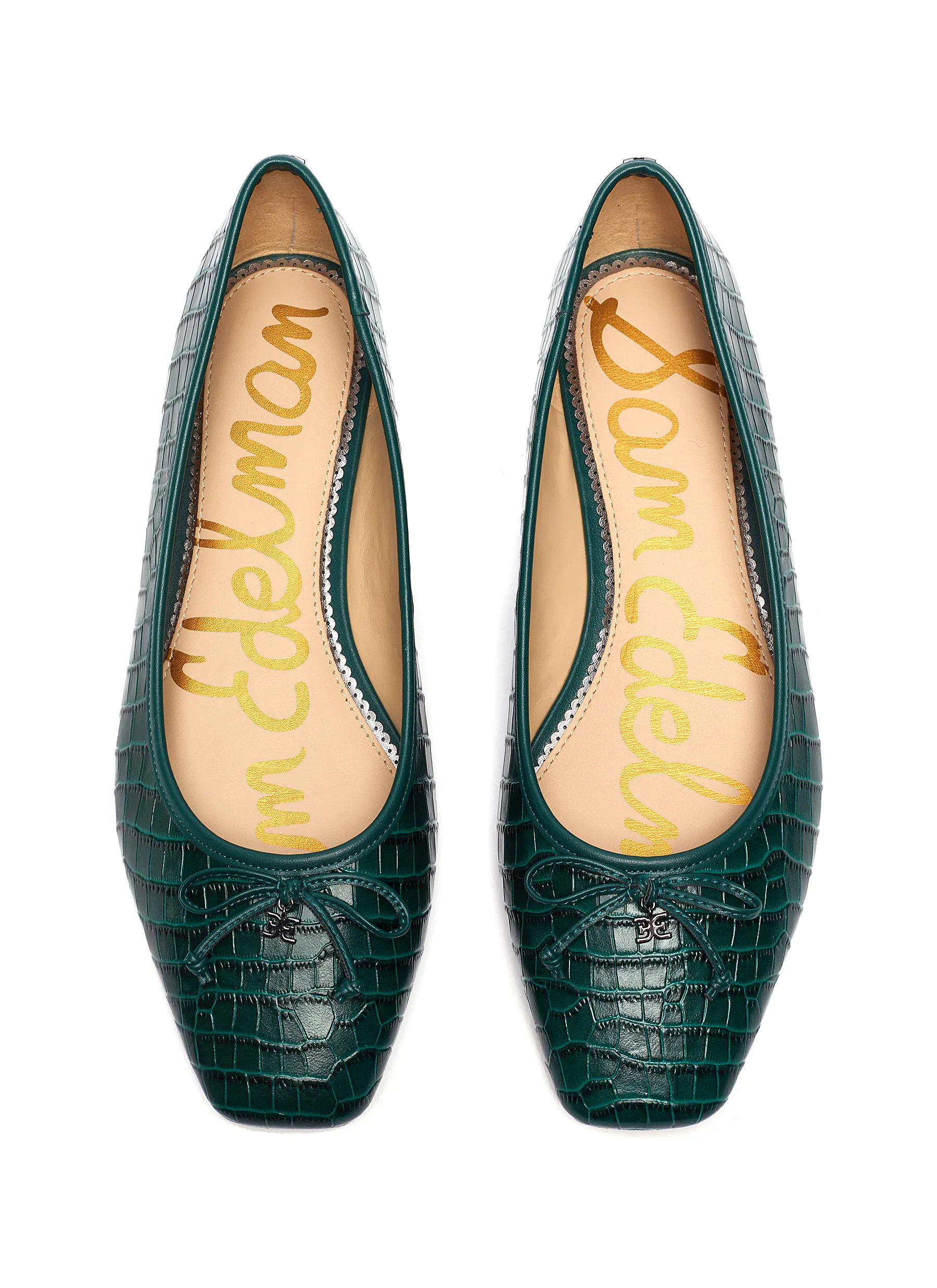 Sam Edelman Jillie Dark Blue Bow Logo Detail Slip On Round Toe Ballet Flats