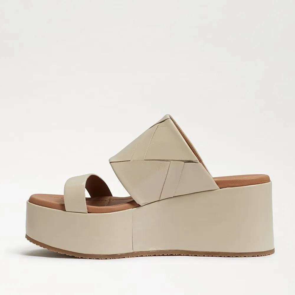 Sam Edelman Sasha Stone Slip On Open Toe Strappy Wedge Heel Platforms Sandals