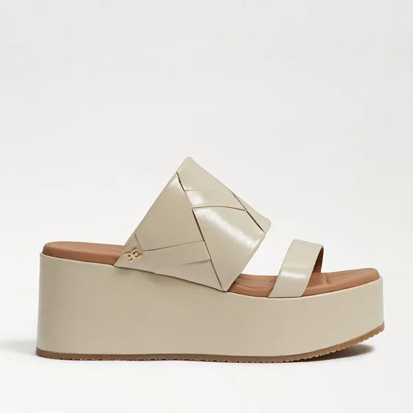 Sam Edelman Sasha Stone Slip On Open Toe Strappy Wedge Heel Platforms Sandals