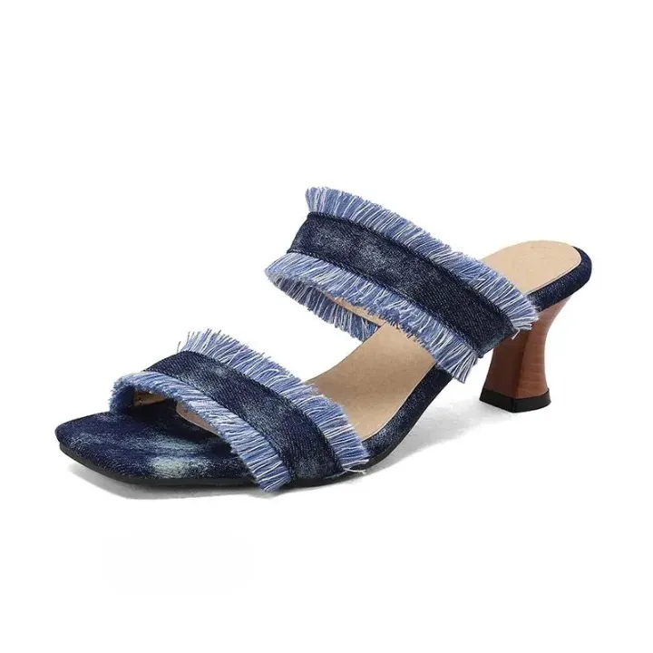 Sienna Tassel Fringe Mule Sandals