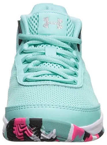 Under Armour Girls' Pre School Jet 2018 Basketball Shoe, Mermaid (300)/Black, 11K M US Little Kid