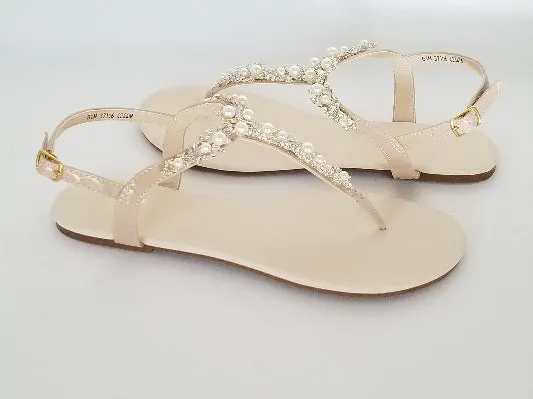 Wedding Sandals with Pearls and Crystals
