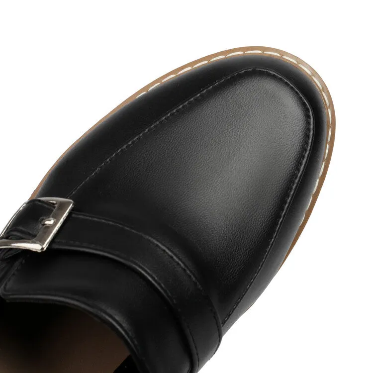 Women's Round Toe Low Heel Loafers Shoes